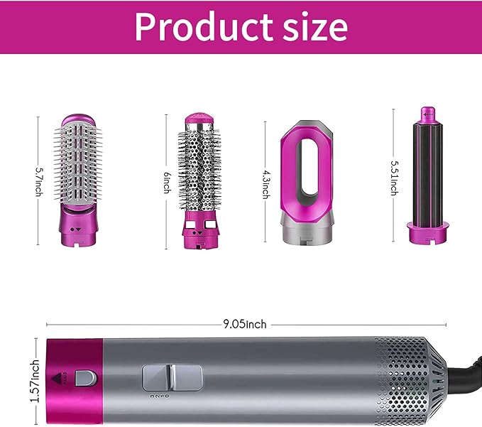 ꜱʜᴏᴘᴇᴀꜱʏ Hot Hair Brush 5 in 1 – فرشاة الشعر الساخنة 5 في 1