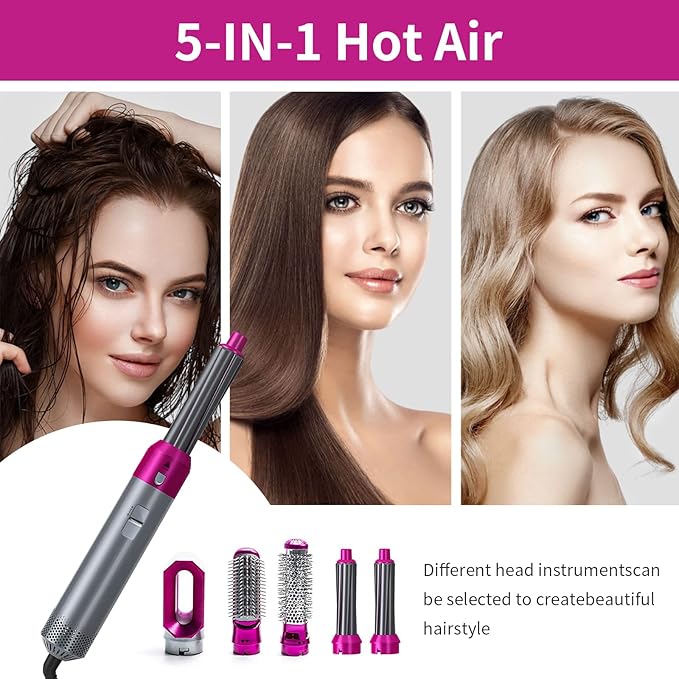 ꜱʜᴏᴘᴇᴀꜱʏ Hot Hair Brush 5 in 1 – فرشاة الشعر الساخنة 5 في 1