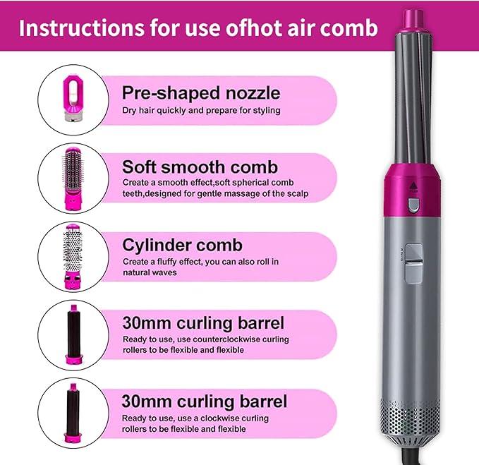 ꜱʜᴏᴘᴇᴀꜱʏ Hot Hair Brush 5 in 1 – فرشاة الشعر الساخنة 5 في 1